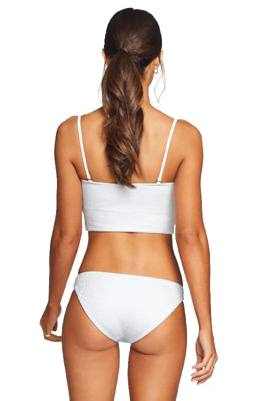 Women’s bikini bottoms triangle -Vitamin A Luciana Full Cut Bikini Bottom in White EcoTex