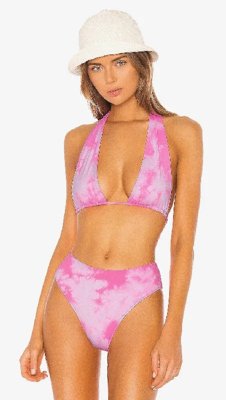 ladies bikini top push up -Sofia Richie Jordan Bikini Top Pink Tie Dye