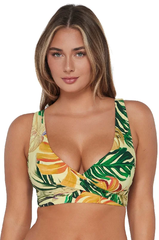 ladies bikini top zebra stripes -Sunsets Amber Oasis Elsie Top