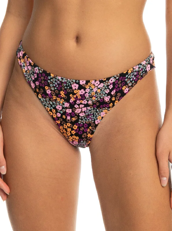 Women’s bikini bottoms teen -Printed Beach Classics Cheeky Bikini Bottom - Anthracite Floral Daze