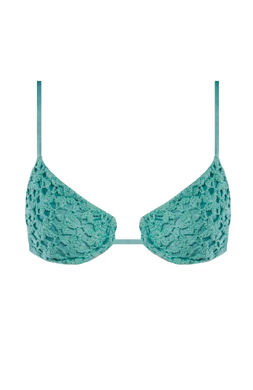 ladies bikini top affordable price -Savanah Mint Knitted Bikini Top