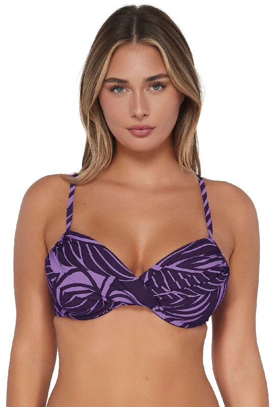 ladies bikini top zebra stripes -Sunsets Mystic Palms Crossroads Underwire Top