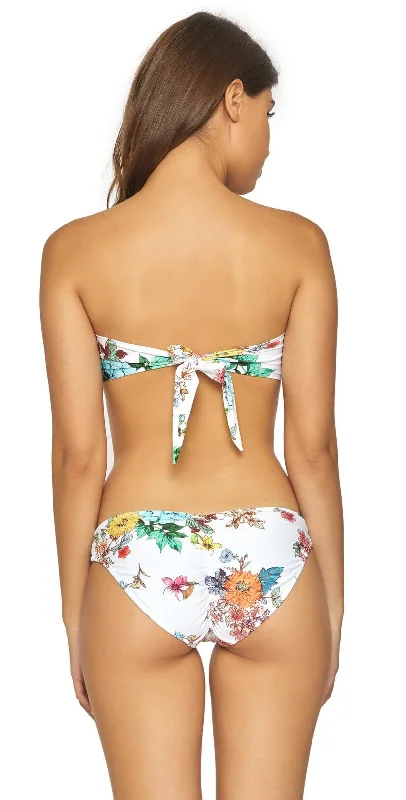 Women’s bikini bottoms amber -PilyQ Floral Basic Ruched Full Coverage Bikini Bottom