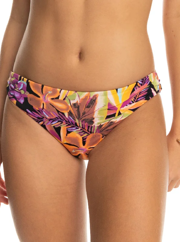 Women’s bikini bottoms cheetah -Printed Beach Classics Hipster Bikini Bottom - Anthracite Hot Tropics Swim Ax