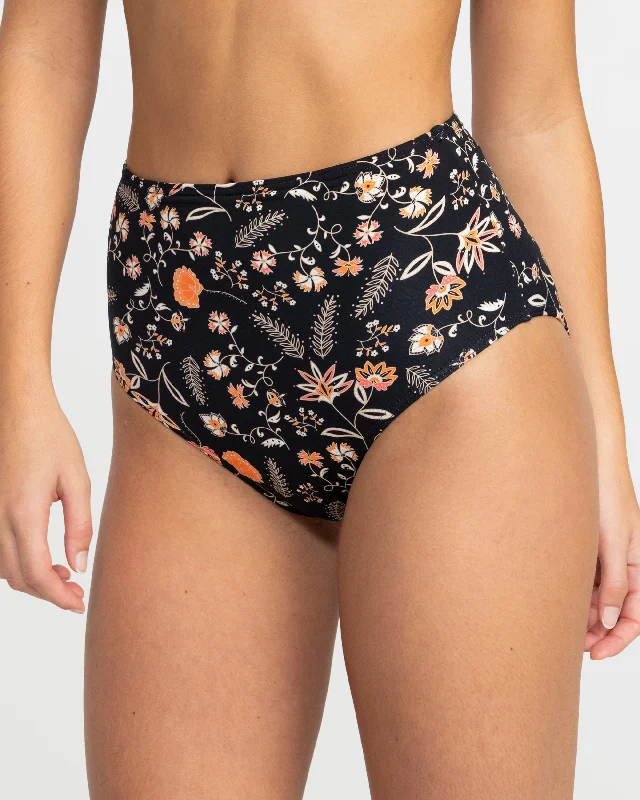 Women’s bikini bottoms amber -Kerala High Waist Hipster Bikini Bottom - Anthracite Kerala Border