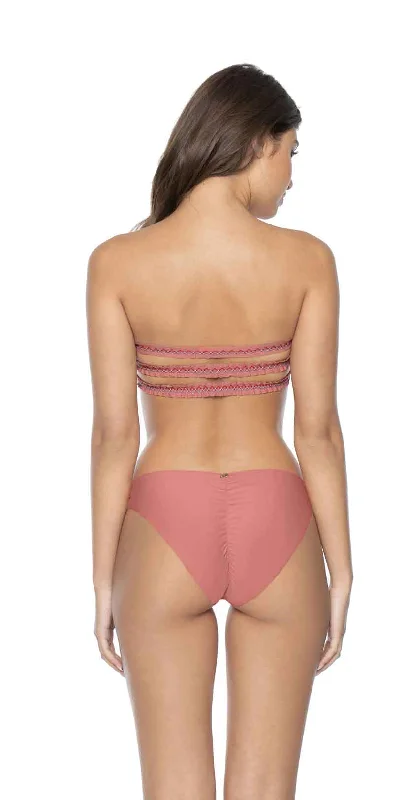 Women’s bikini bottoms teen -PilyQ Lotus Basic Ruched Full Bikini Bottom