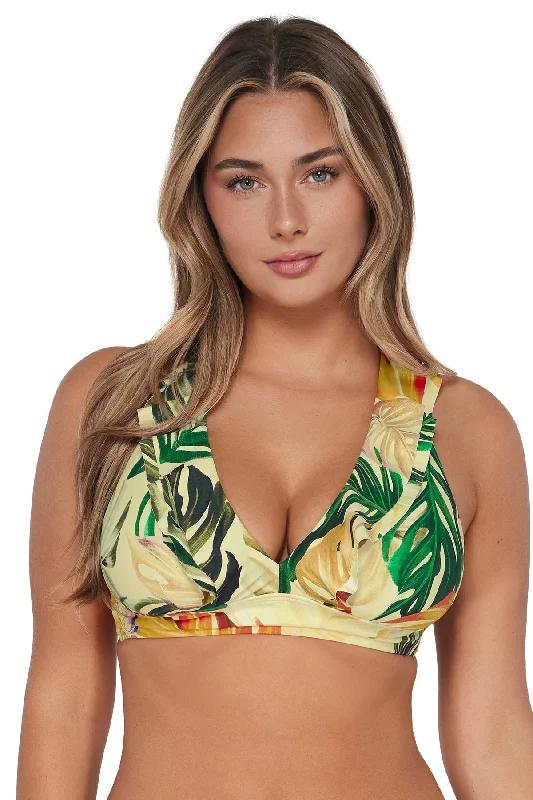 ladies bikini top quiet elegance -Sunsets Amber Oasis Willa Wireless Top