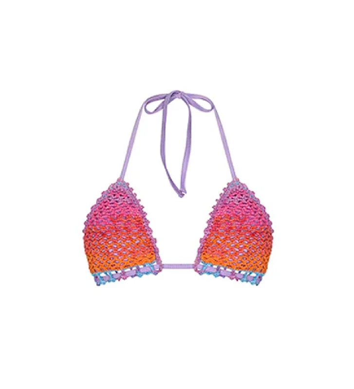 ladies bikini top geometric pattern -Kendall Multicolor Crochet Bikini Top