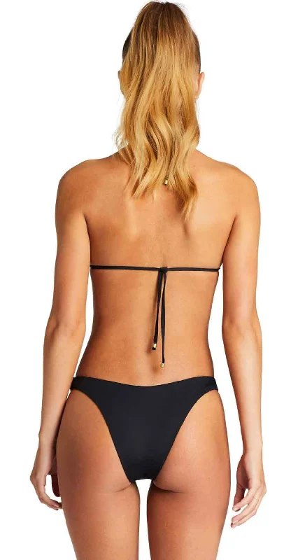 Women’s bikini bottoms tropical vibe -Vitamin A California High Leg Bottom in Black EcoLux