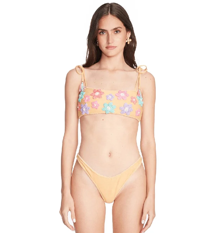 ladies bikini top front clasp -Mafer Yellow Multicolor Top