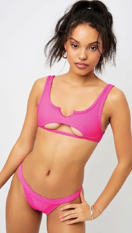 ladies bikini top limited edition -Frankies Bikinis Cole Top Fuchsia