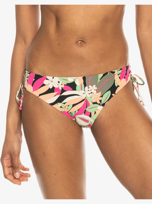 Women’s bikini bottoms ash -Printed Beach Classics Hipster Side-Tie Bikini Bottom - Anthracite Palm Song S