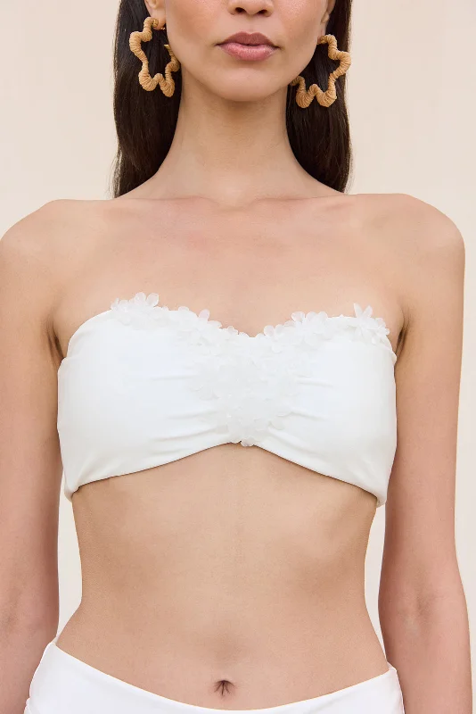 ladies bikini top keyhole detail -URSULA BIKINI TOP - OFF WHITE