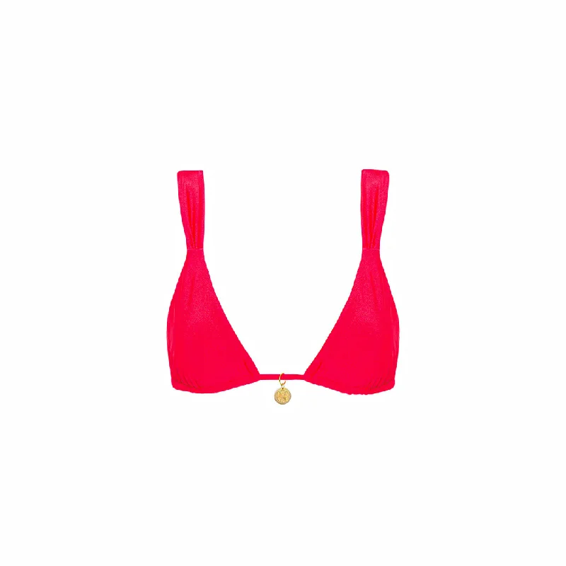 ladies bikini top quiet elegance -Kulani Kinis Slide Bralette Top-Neon Rose