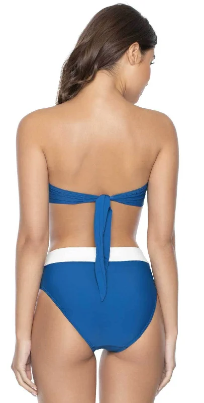 Women’s bikini bottoms eye-catching -PilyQ Island Blue High Waist Full Bikini Bottom