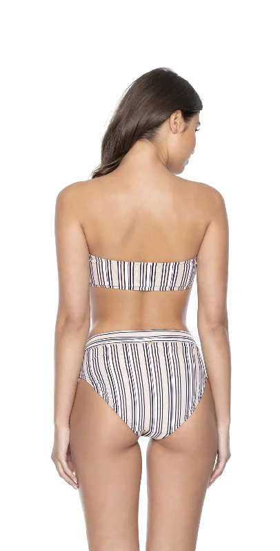 Women’s bikini bottoms amethyst -PilyQ Harbour Stripe High Waist Bottom