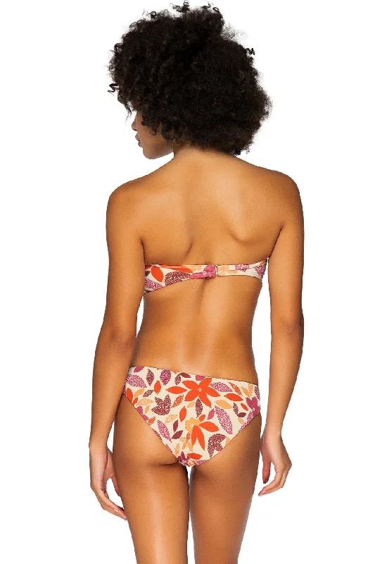 Women’s bikini bottoms ribbed -SALE Swim Systems Pressed Petals Ellie Tab Side Bottom