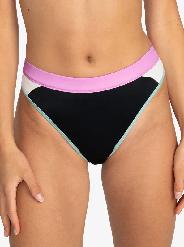 Women’s bikini bottoms fall -Roxy Active Mid Waist Bikini Bottom - Anthracite