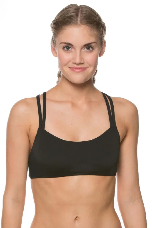 ladies bikini top cropped length -Fendrick Bikini Top - Black