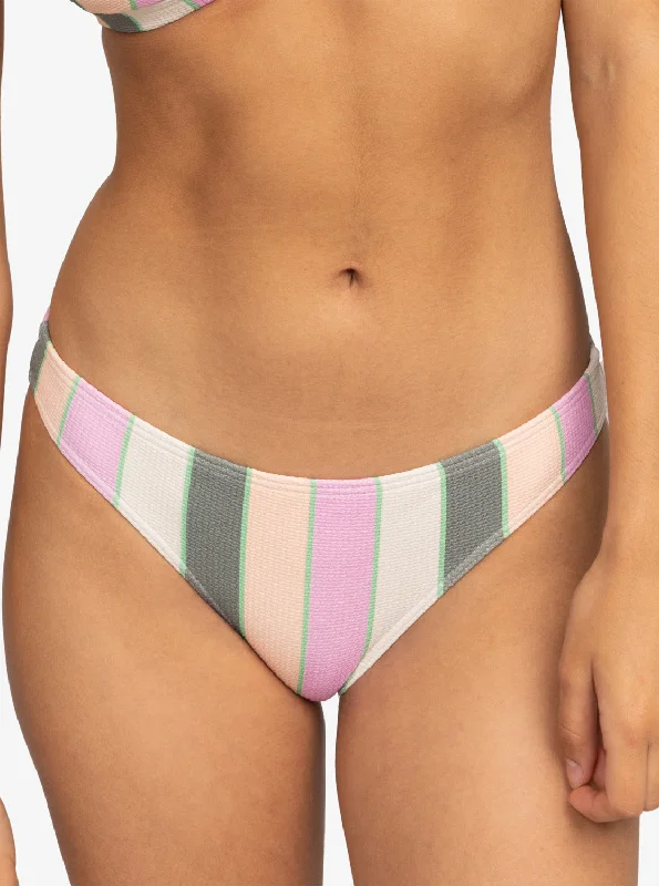 Women’s bikini bottoms branded -Vista Stripe Medium Bikini Bottom - Agave Green Very Vista Stripe