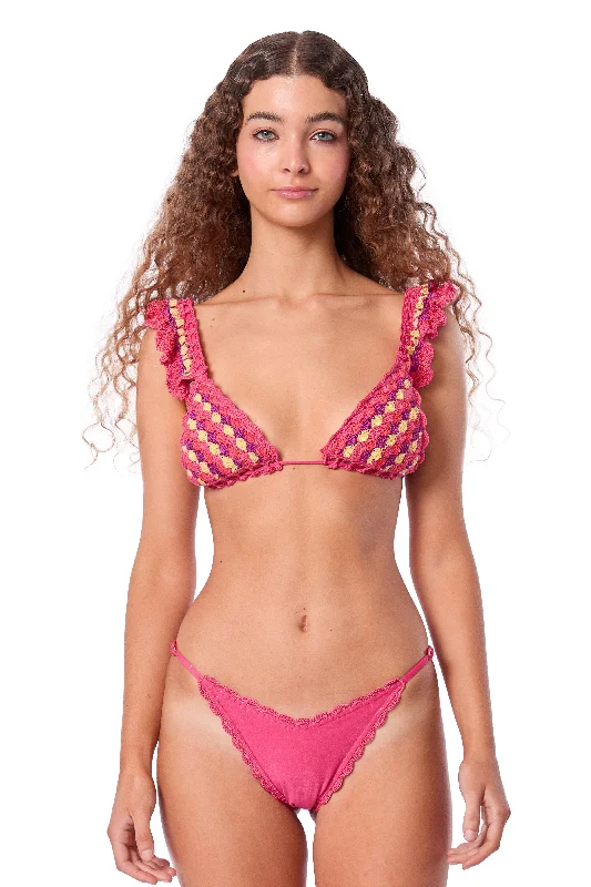 ladies bikini top wrinkle free -Melissa Fucsia Top