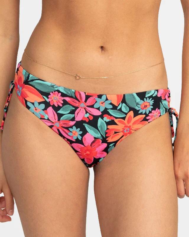 Women’s bikini bottoms cruise -Printed Beach Classics Hipster Tie Side Bikini Bottom - Anthracite Floral Fiesta