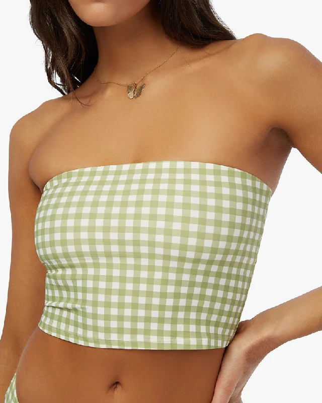 ladies bikini top birthday present -Gingham Tube Top