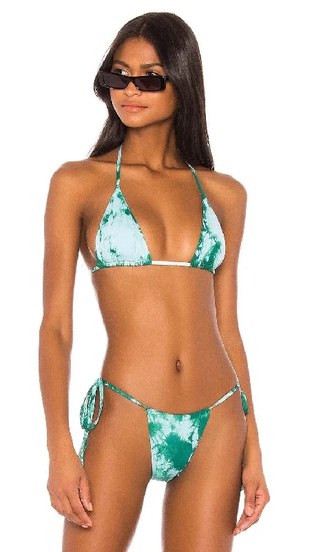 ladies bikini top sophisticated -Frankies Bikinis Tasha Bikini Top Emerald Tie Dye