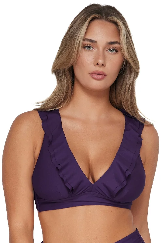 ladies bikini top high support -Sunsets Paradise Plum Willa Wireless Top