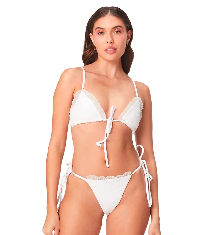 ladies bikini top with underwire -Gaia White Bikini Top