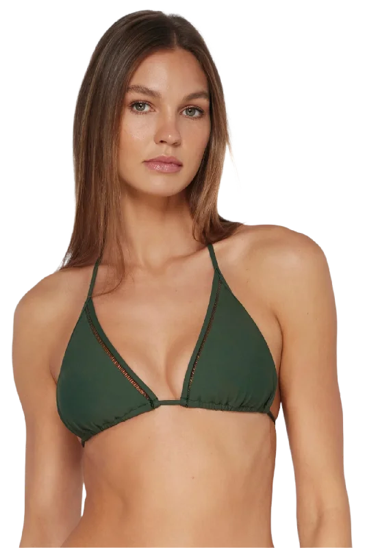 ladies bikini top birthday present -Sunsets Laney Triangle Bikini Top - Island Green