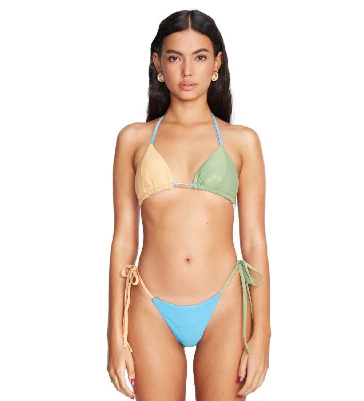 ladies bikini top high support -Andrea Multicolor Light Blue Top