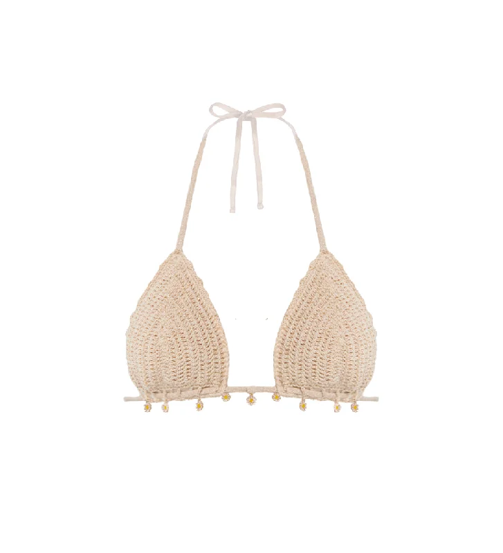 ladies bikini top back in stock -Trinidad Gold Crochet Bikini Top