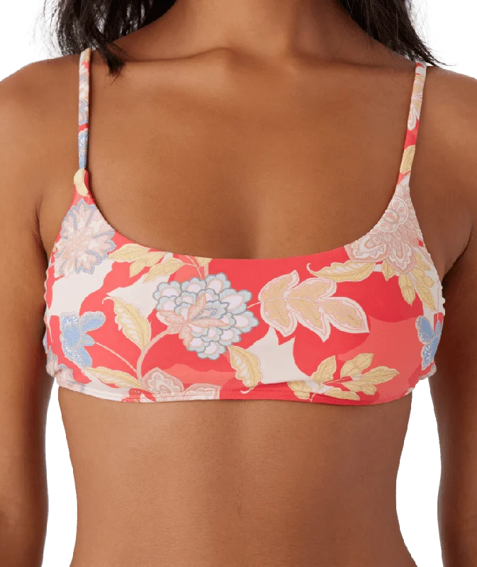 ladies bikini top back in stock -O'Neill Antalya Floral Surfside Top-Bittersweet