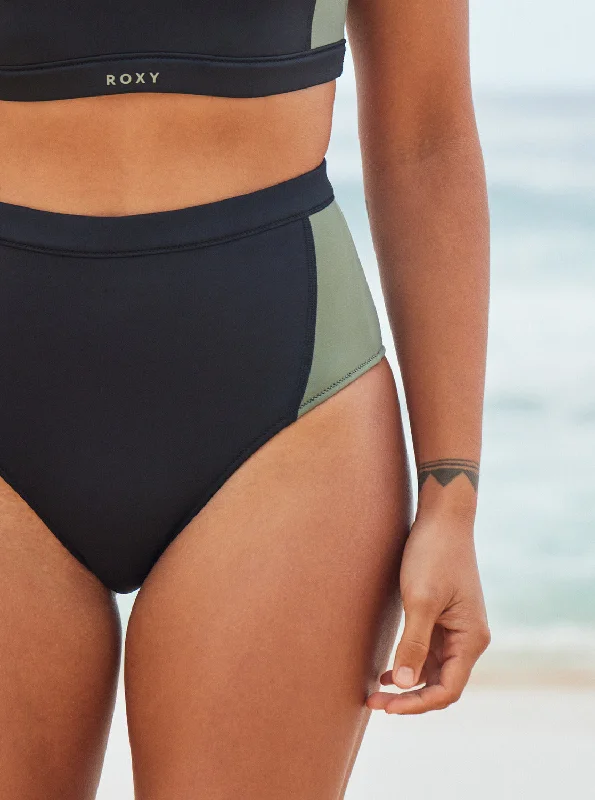 Women’s bikini bottoms outlet -Roxy Pro Wave High Waist Bikini Bottom - Anthracite