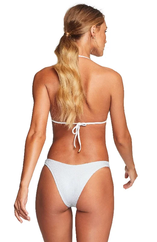 Women’s bikini bottoms seamless -Vitamin A California High Leg Bikini Bottom in White EcoTex