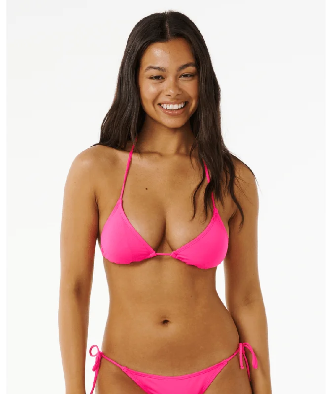 ladies bikini top sport luxe -Rip Curl Classic Surf Sliding Tri Top-Hot Pink