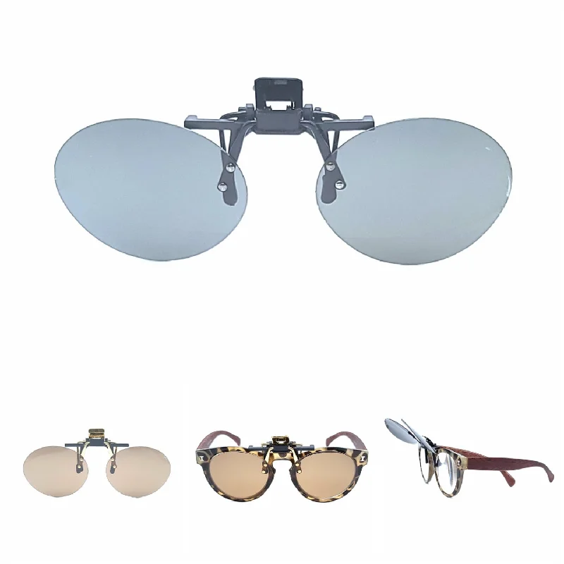 sunglasses wholesale price -54mm Super Oval Clip on Flip up Sunglasses