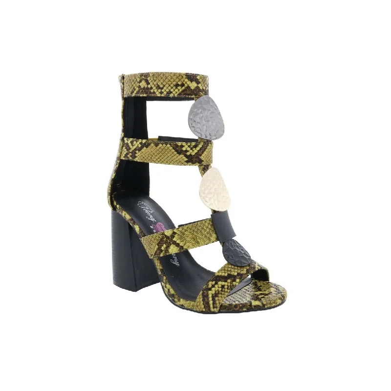 Women’s sandals wide strap -Penny Loves Kenny Tymber Women Sandals In Green Faux Snake