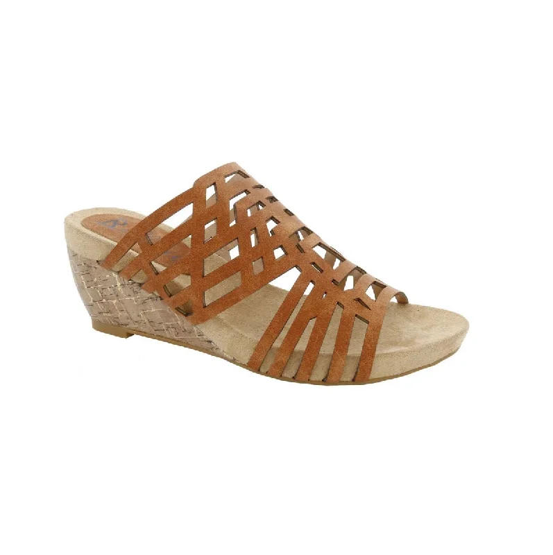 Women’s sandals durable -Bellini Pretty Women Wedge Sandals In Tan Faux Nubuck