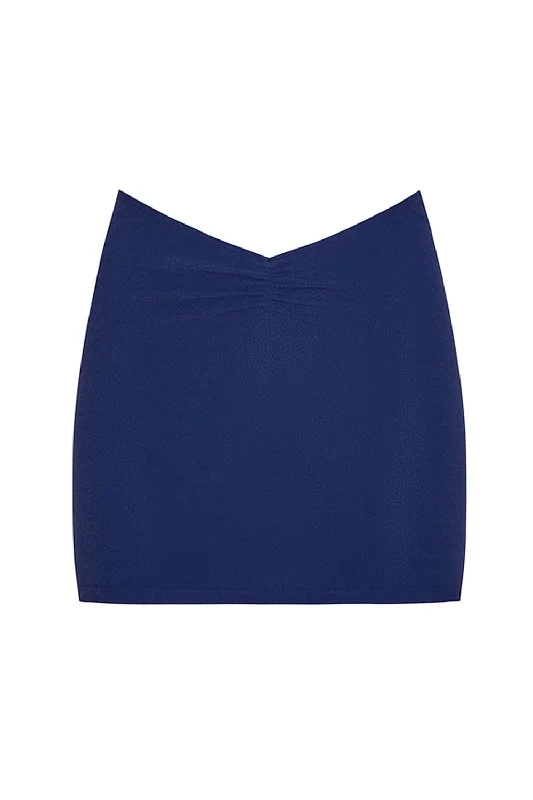 Women’s swim skirt ivory -xebe skirt in indigo eco terry