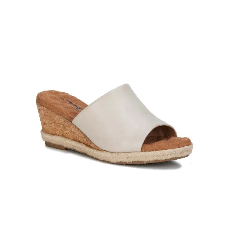 Women’s sandals subtle -Walking Cradles Adele Women Wedge Slide Sandal In Ivory Nappa Leather