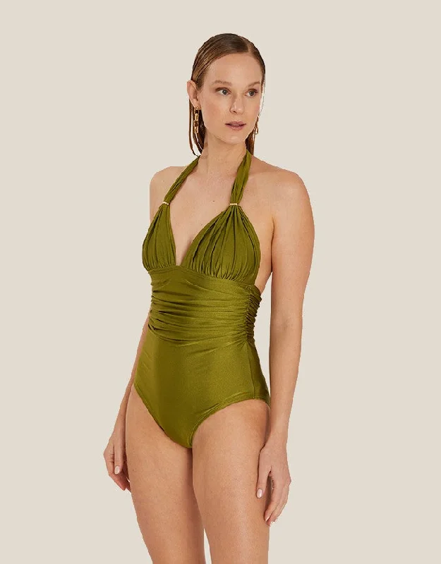 Women’s one-piece swimsuit budget -Adjustable Halter One Piece Sage