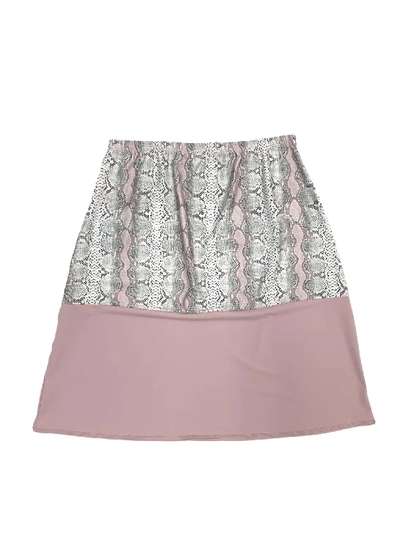 Women’s swim skirt local -Pink Snakeskin Half & Half A-line Skirt