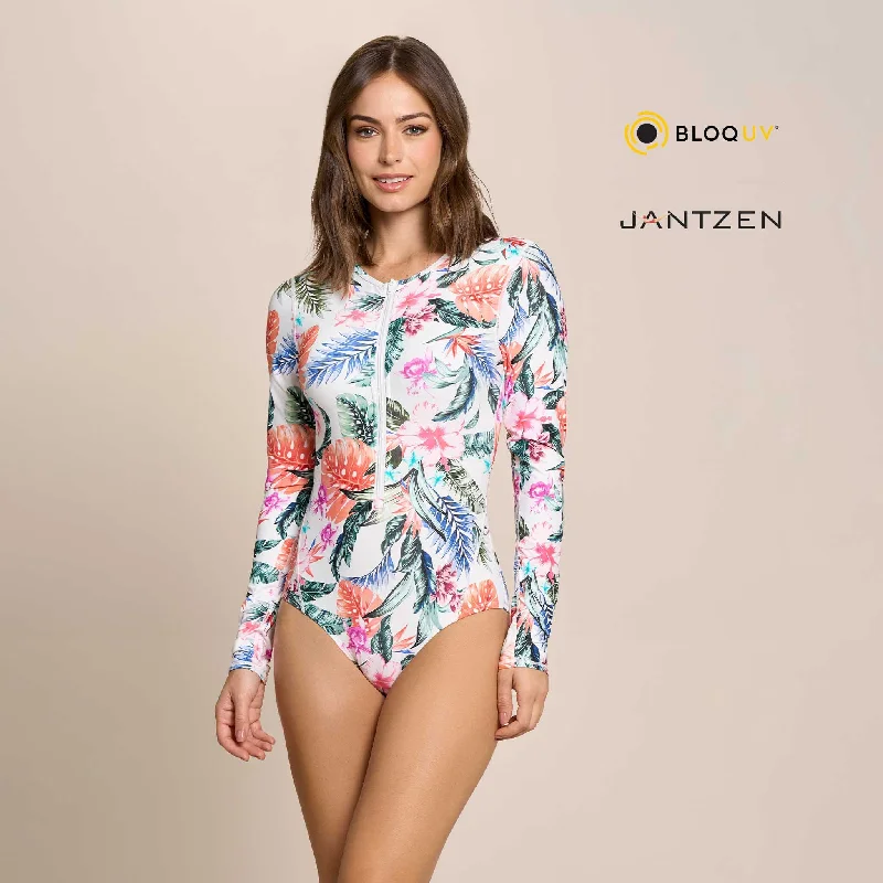 Women’s one-piece swimsuit eye-catching -HAWAIIAN TERRACE WHOOPIE  LONG SLEEVE ONE PIECE