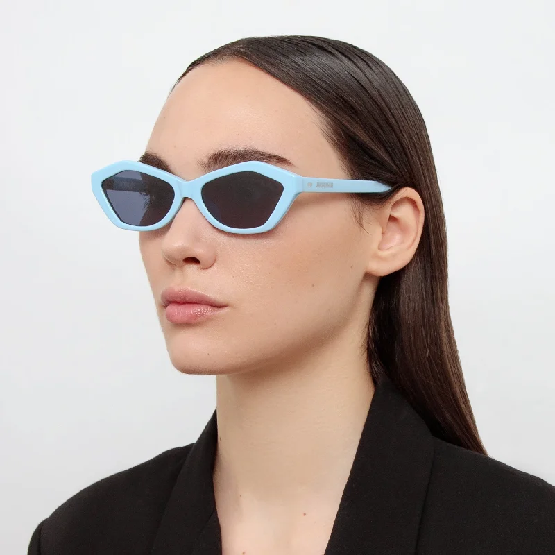 sunglasses anti glare -Bambino Angular Sunglasses in Light Blue