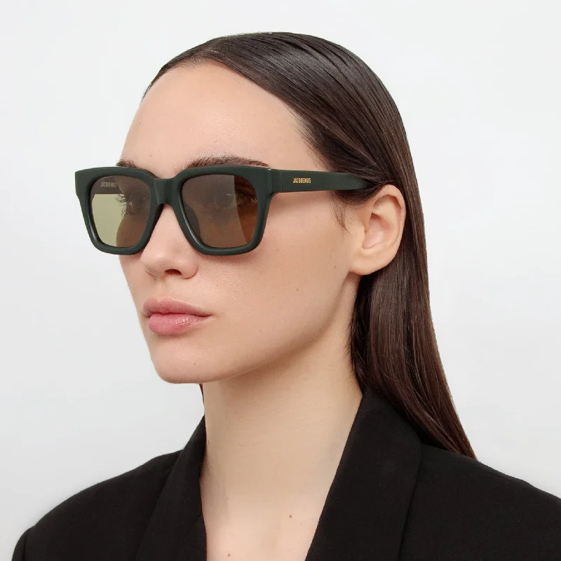 sunglasses yellow lenses -Carino Sunglasses in Matt Green