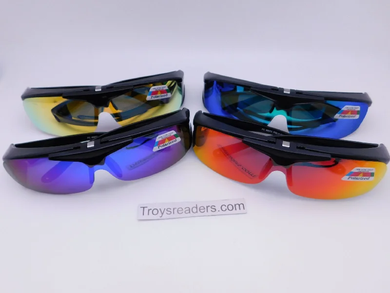 sunglasses exclusive release -Polarized Mirrored Flip-up Fit Overs in Four Colors