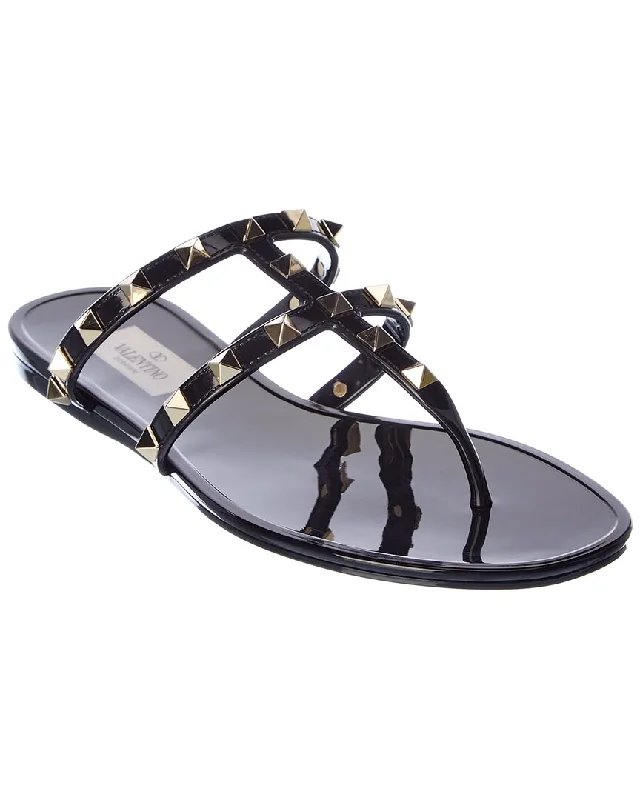 Women’s sandals thong -Valentino Rockstud Caged Rubber Sandal