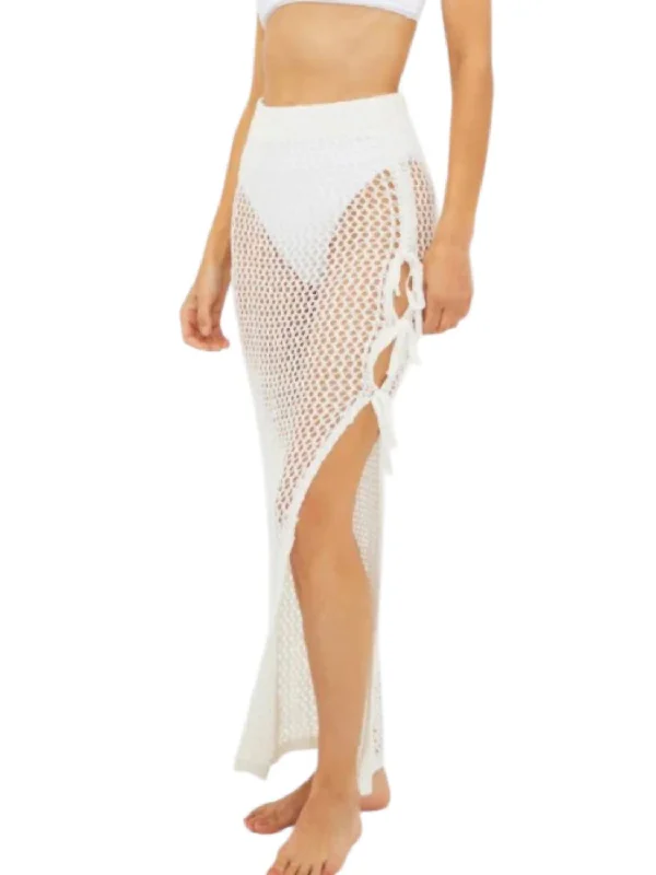 Women’s swim skirt taupe -Deborah Skirt In White